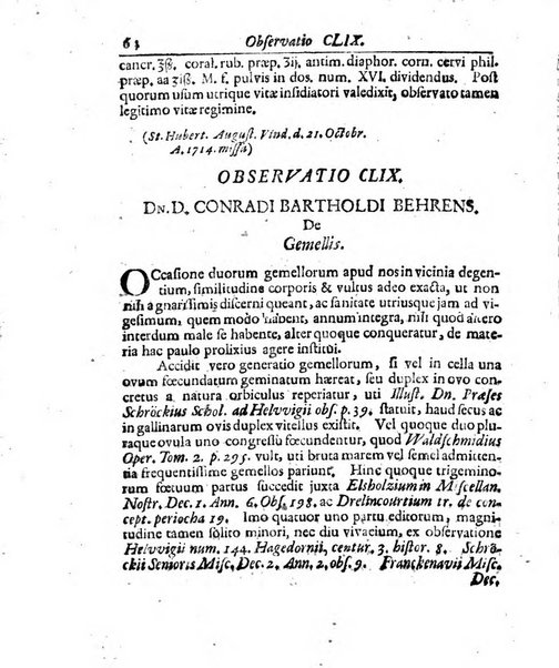 Academiae Caesareo-Leopoldinae naturae curiosorum ephemerides, sive Observationum medico.phisicarum ...