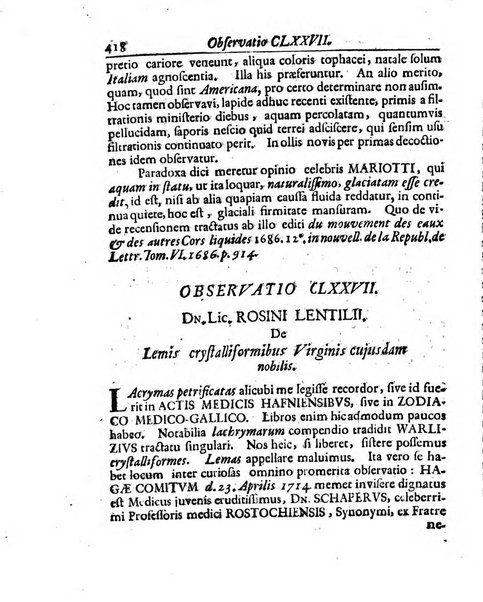 Academiae Caesareo-Leopoldinae naturae curiosorum ephemerides, sive Observationum medico.phisicarum ...