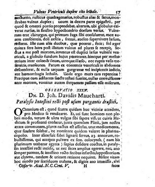 Academiae Caesareo-Leopoldinae naturae curiosorum ephemerides, sive Observationum medico.phisicarum ...