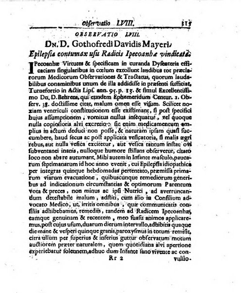 Academiae Caesareo-Leopoldinae naturae curiosorum ephemerides, sive Observationum medico.phisicarum ...