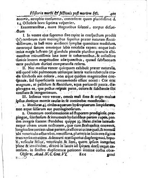 Academiae Caesareo-Leopoldinae naturae curiosorum ephemerides, sive Observationum medico.phisicarum ...