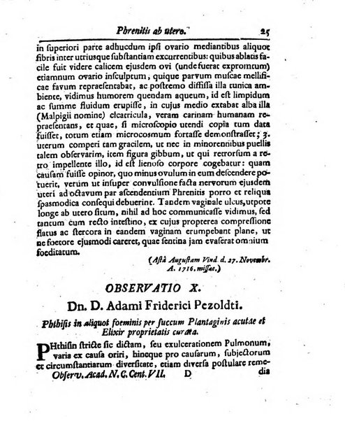 Academiae Caesareo-Leopoldinae naturae curiosorum ephemerides, sive Observationum medico.phisicarum ...