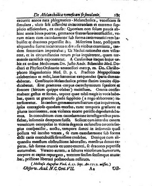 Academiae Caesareo-Leopoldinae naturae curiosorum ephemerides, sive Observationum medico.phisicarum ...