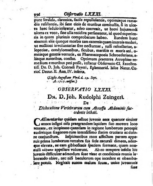 Academiae Caesareo-Leopoldinae naturae curiosorum ephemerides, sive Observationum medico.phisicarum ...