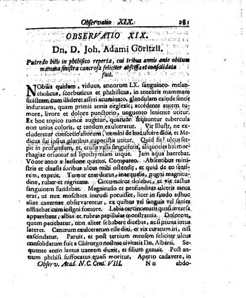 Academiae Caesareo-Leopoldinae naturae curiosorum ephemerides, sive Observationum medico.phisicarum ...