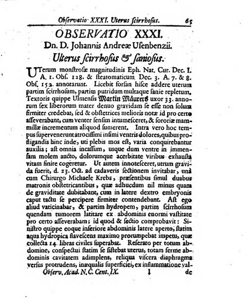 Academiae Caesareo-Leopoldinae naturae curiosorum ephemerides, sive Observationum medico.phisicarum ...