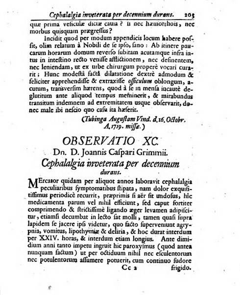 Academiae Caesareo-Leopoldinae naturae curiosorum ephemerides, sive Observationum medico.phisicarum ...