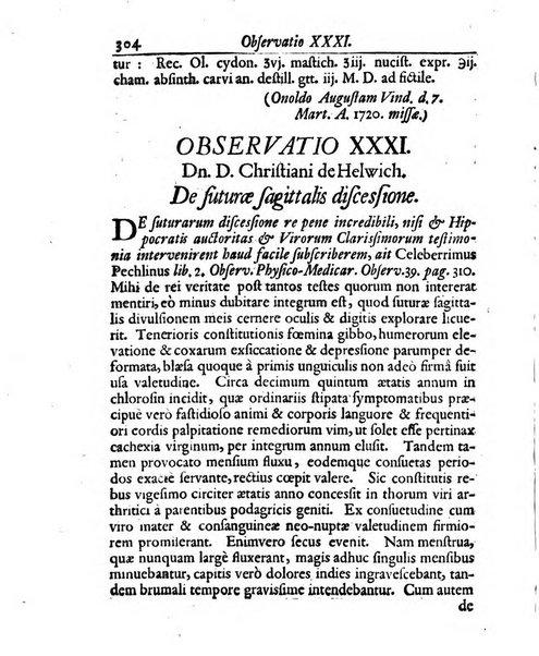 Academiae Caesareo-Leopoldinae naturae curiosorum ephemerides, sive Observationum medico.phisicarum ...