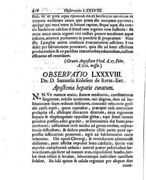 Academiae Caesareo-Leopoldinae naturae curiosorum ephemerides, sive Observationum medico.phisicarum ...