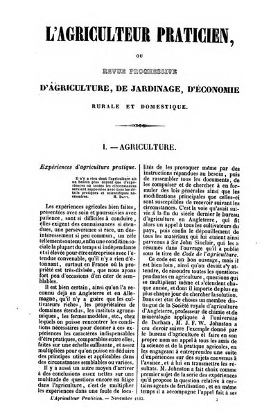 L'agriculteur praticien revue de l'agriculture francaise et etrangere