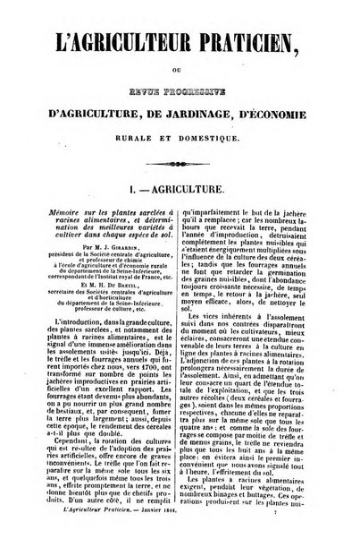 L'agriculteur praticien revue de l'agriculture francaise et etrangere