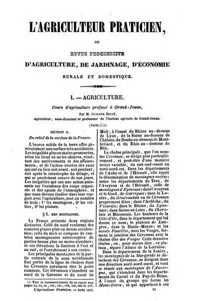 L'agriculteur praticien revue de l'agriculture francaise et etrangere