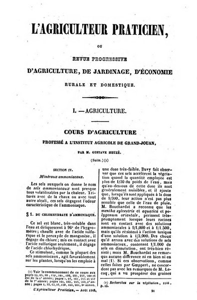 L'agriculteur praticien revue de l'agriculture francaise et etrangere