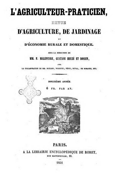 L'agriculteur praticien revue de l'agriculture francaise et etrangere