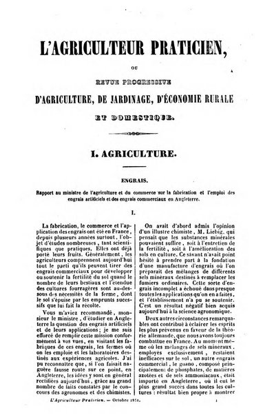 L'agriculteur praticien revue de l'agriculture francaise et etrangere