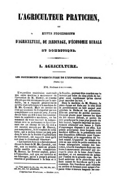 L'agriculteur praticien revue de l'agriculture francaise et etrangere