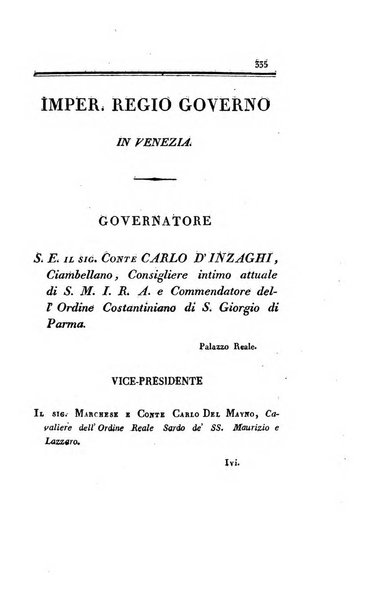 Almanacco per le provincie soggette all'Imp. Regio Governo di Venezia per l'anno ...