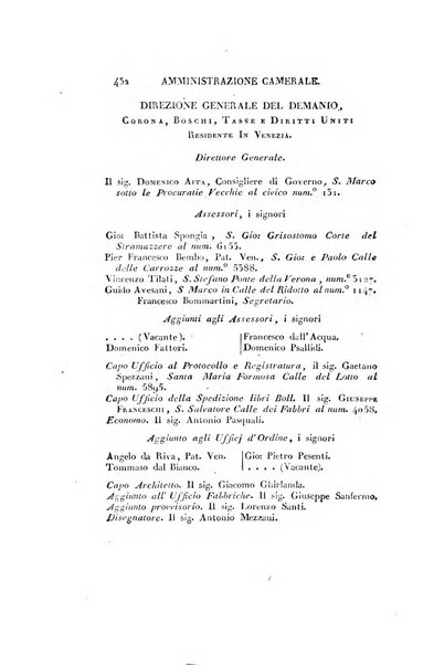 Almanacco per le provincie soggette all'Imp. Regio Governo di Venezia per l'anno ...