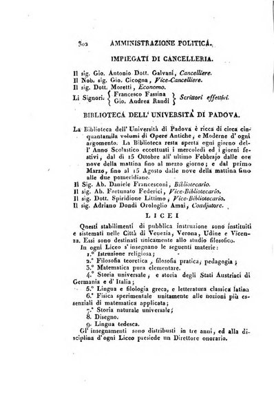 Almanacco per le provincie soggette all'Imp. Regio Governo di Venezia per l'anno ...