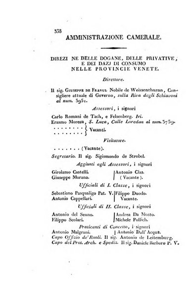 Almanacco per le provincie soggette all'Imp. Regio Governo di Venezia per l'anno ...