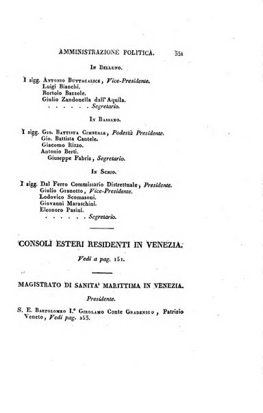 Almanacco per le provincie soggette all'Imp. Regio Governo di Venezia per l'anno ...