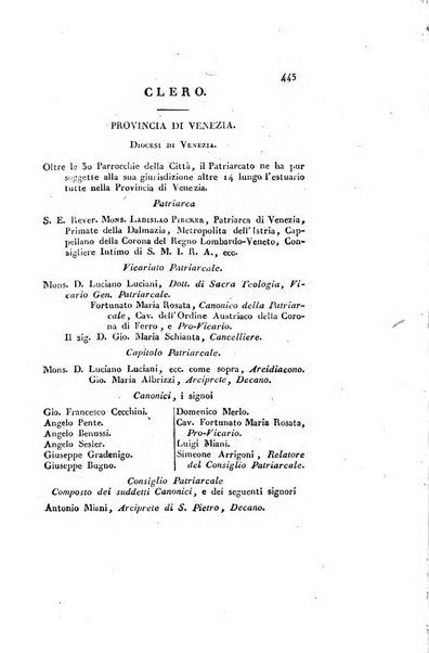 Almanacco per le provincie soggette all'Imp. Regio Governo di Venezia per l'anno ...