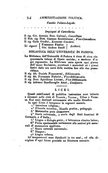 Almanacco per le provincie soggette all'Imp. Regio Governo di Venezia per l'anno ...