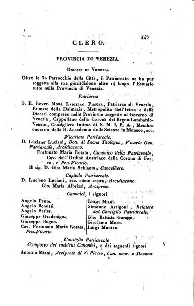 Almanacco per le provincie soggette all'Imp. Regio Governo di Venezia per l'anno ...