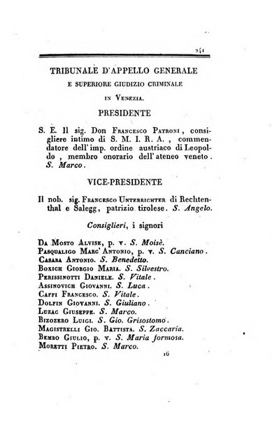 Almanacco per le provincie soggette all'Imp. Regio Governo di Venezia per l'anno ...