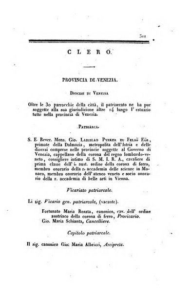 Almanacco per le provincie soggette all'Imp. Regio Governo di Venezia per l'anno ...