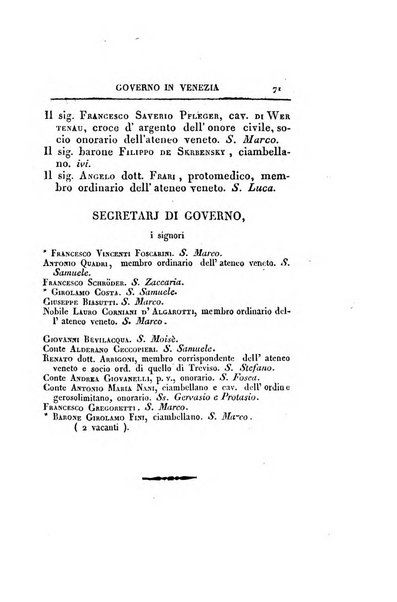 Almanacco per le provincie soggette all'Imp. Regio Governo di Venezia per l'anno ...