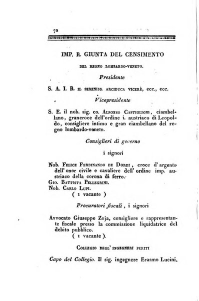 Almanacco per le provincie soggette all'Imp. Regio Governo di Venezia per l'anno ...