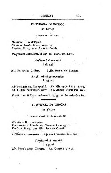 Almanacco per le provincie soggette all'Imp. Regio Governo di Venezia per l'anno ...