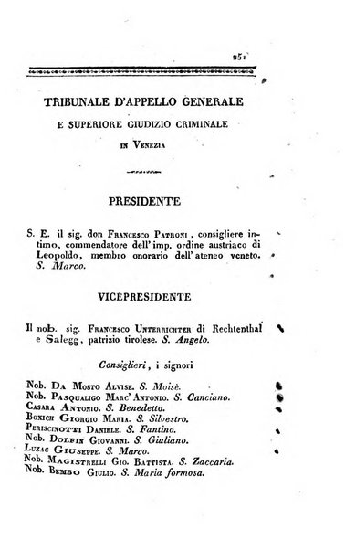 Almanacco per le provincie soggette all'Imp. Regio Governo di Venezia per l'anno ...