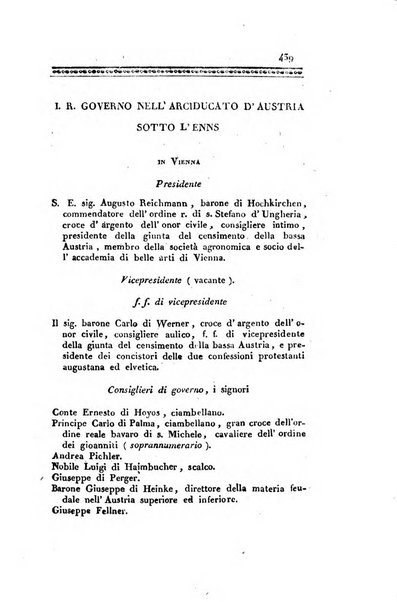 Almanacco per le provincie soggette all'Imp. Regio Governo di Venezia per l'anno ...