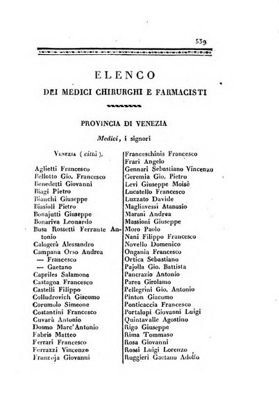 Almanacco per le provincie soggette all'Imp. Regio Governo di Venezia per l'anno ...