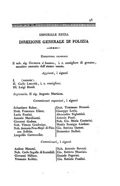 Almanacco per le provincie soggette all'Imp. Regio Governo di Venezia per l'anno ...