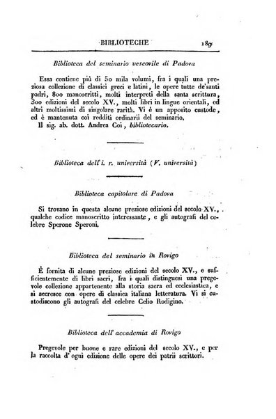 Almanacco per le provincie soggette all'Imp. Regio Governo di Venezia per l'anno ...