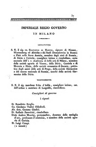 Almanacco per le provincie soggette all'Imp. Regio Governo di Venezia per l'anno ...