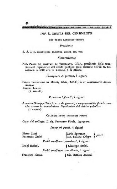 Almanacco per le provincie soggette all'Imp. Regio Governo di Venezia per l'anno ...