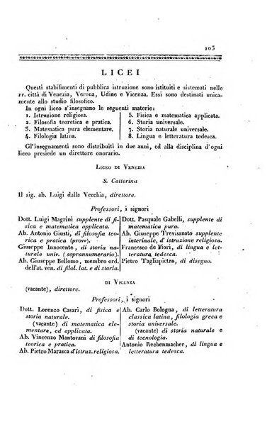 Almanacco per le provincie soggette all'Imp. Regio Governo di Venezia per l'anno ...