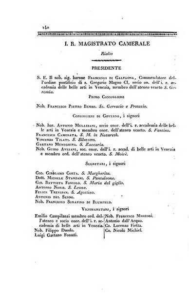 Almanacco per le provincie soggette all'Imp. Regio Governo di Venezia per l'anno ...