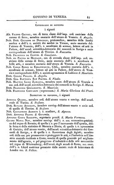 Almanacco per le provincie soggette all'Imp. Regio Governo di Venezia per l'anno ...