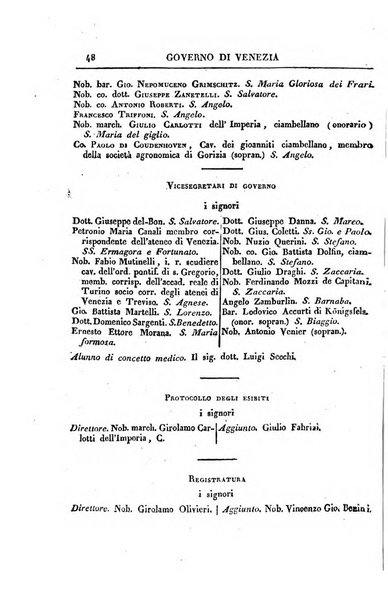 Almanacco per le provincie soggette all'Imp. Regio Governo di Venezia per l'anno ...