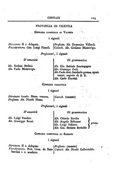 Almanacco per le provincie soggette all'Imp. Regio Governo di Venezia per l'anno ...