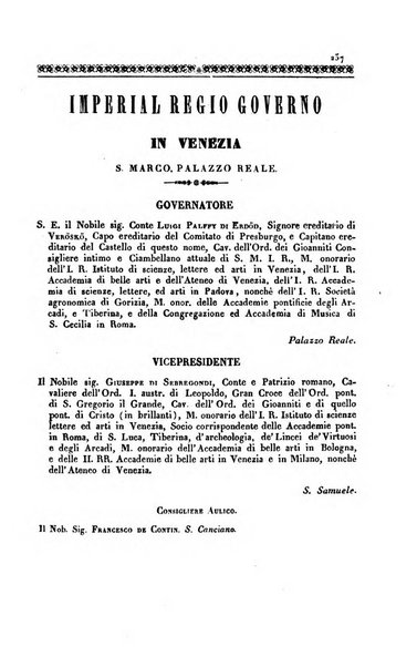 Almanacco per le provincie soggette all'Imp. Regio Governo di Venezia per l'anno ...