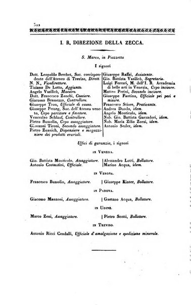 Almanacco per le provincie soggette all'Imp. Regio Governo di Venezia per l'anno ...