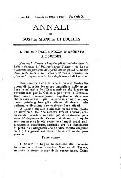 Annali di Nostra signora di Lourdes