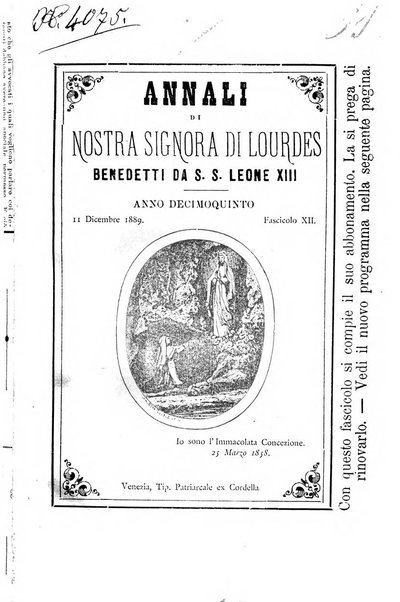 Annali di Nostra signora di Lourdes