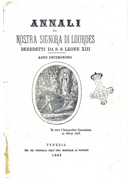 Annali di Nostra signora di Lourdes